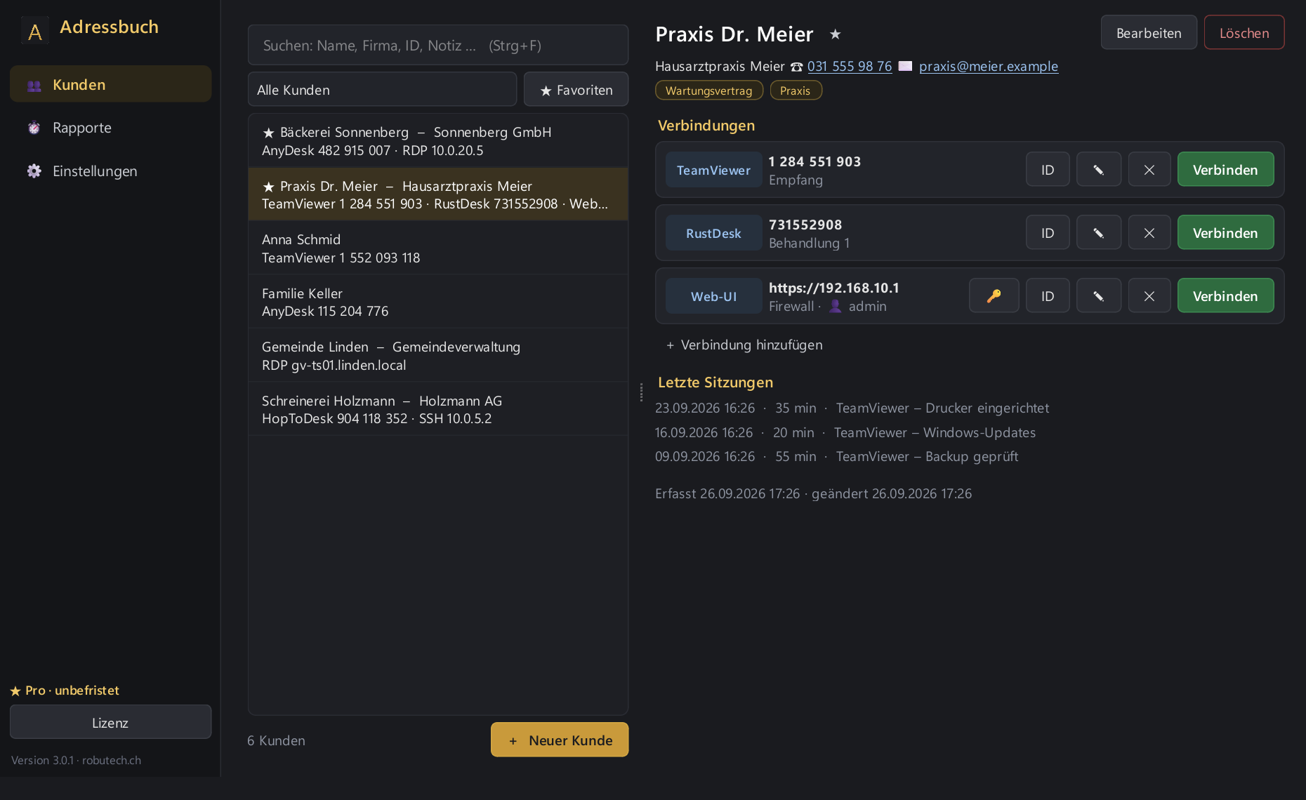 All customers at a glance – connect with one click